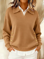 Margaret | V-Neck Sweater with Collar