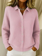 Brenda | Textured Knit Button-Up Cardigan