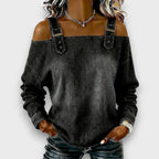 Elama | Off-Shoulder Denim Top