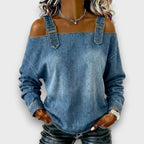 Elama | Off-Shoulder Denim Top