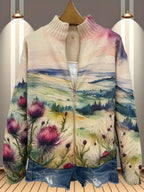 Linda | Artistic Zip Cardigan