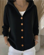 Jane | Hooded Button-Up Knit Cardigan