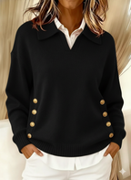 Margaret | V-Neck Sweater with Collar