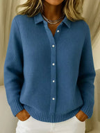 Brenda | Textured Knit Button-Up Cardigan