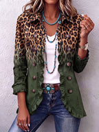 Cynthia | Leopard Ombre Ruffle Blazer Jacket