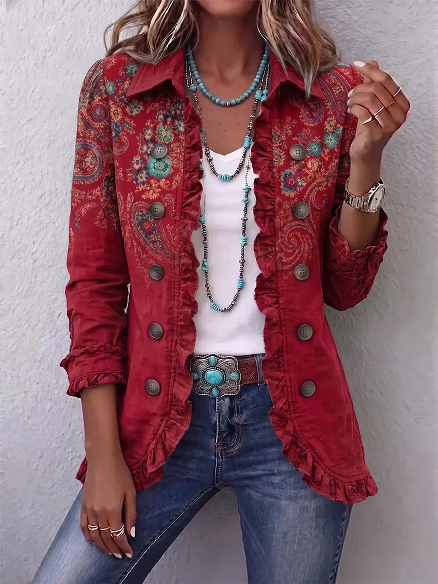 Janet | Bohemian Paisley Ruffle Jacket