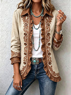 Gail | Vintage Bohemian Floral Ruffled Jacket