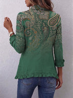 Elizabeth | Bohemian Paisley Print Ruffled Jacket