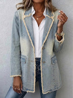 Karen | Vintage-Style Oversized Blazer with Raw Edges