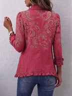 Barbara | Vintage Paisley Print Ruffled Jacket
