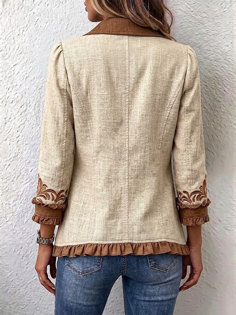Gail | Vintage Bohemian Floral Ruffled Jacket