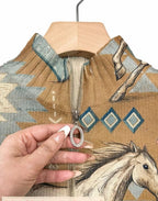 Christine | Horse Print Zip Cardigan