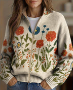 Sharon | Wildflower Meadow Zip Cardigan
