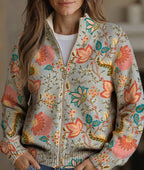 Nancy | Vintage Floral Zip Cardigan